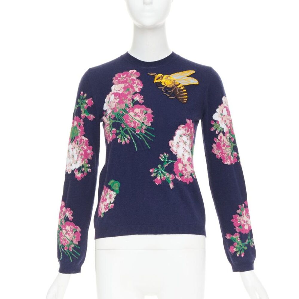 Gucci 2017 Wool Floral Bee Sweater
